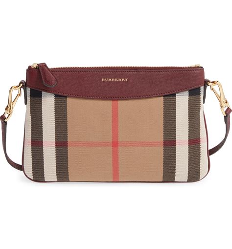 burberry peyton house check crossbody|BURBERRY House Check Derby Peyton Crossbody Clutch Bag .